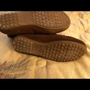 Brown, Suede Minnetonka short boots. Size 7